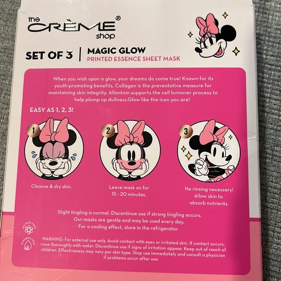 Disneys Minnie Mouse The Creme shop Face sheet Mask 3 pack - Picture 2 of 6